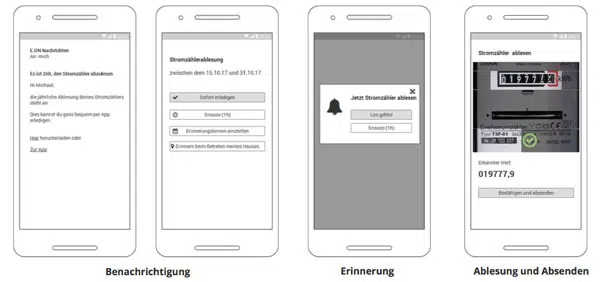 die Wireframes die in dem Design-Thinking Projekt entwickelt wurden