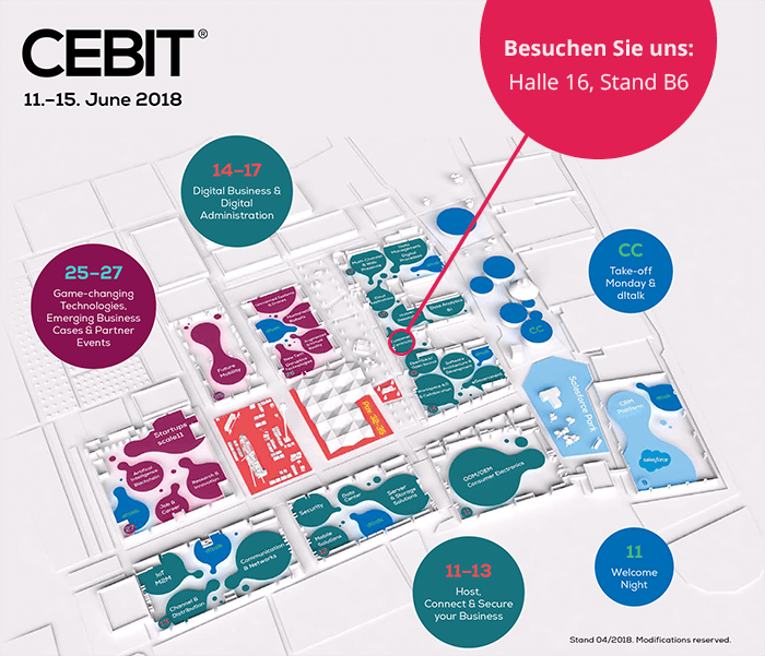 Hallenplan der Cebit 2018 mit Markierung des Userlutions-Stands