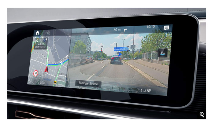 Design-Trend Augmented Reality in einem Navigations-System von Mercedes