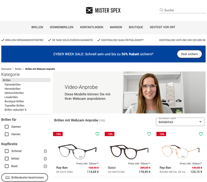 UX-Trends: Augmented Reality bei Mister Spex